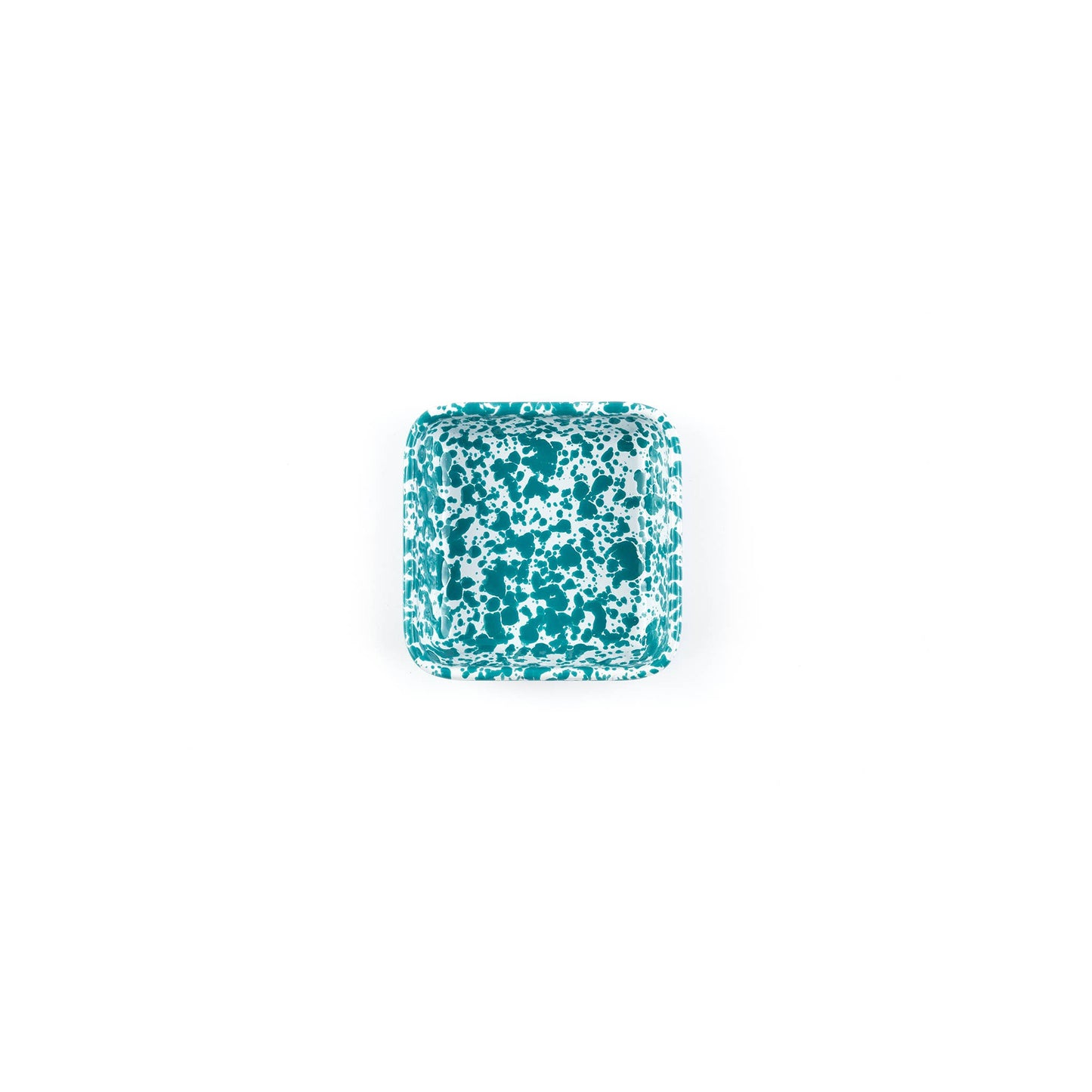 Splatter Enamelware Small Square Tray: Blue Splatter
