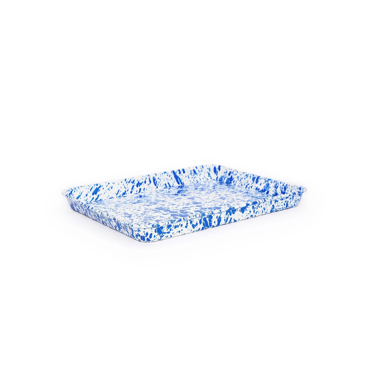 Splatter Enamelware Small Rectangular Tray: Red