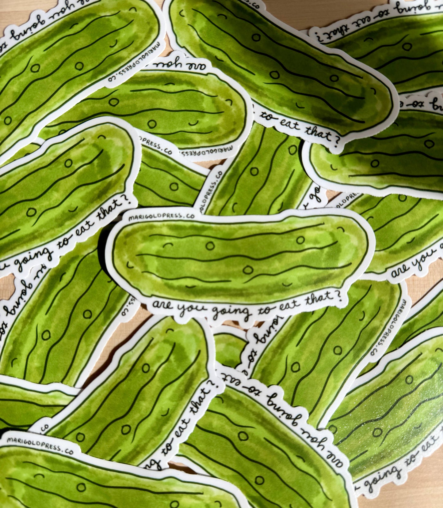 Pickle Vinyl Sticker - "Are You Going To Eat That?"