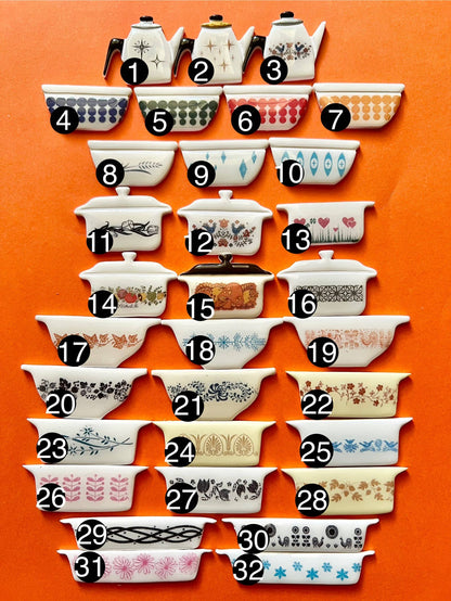 Handmade Vintage Inspired Cookware Magnets: 13 lucky in love