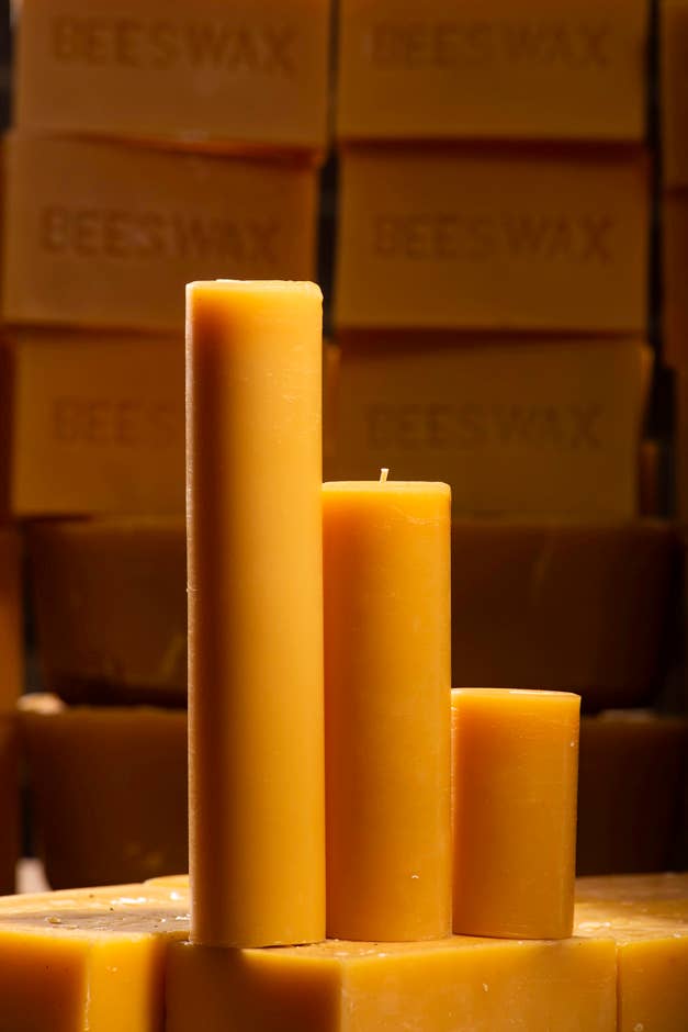 Beeswax Pillar Candle | 2 Inch Pillar | Handmade Candles: Natural Beeswax / 3" tall