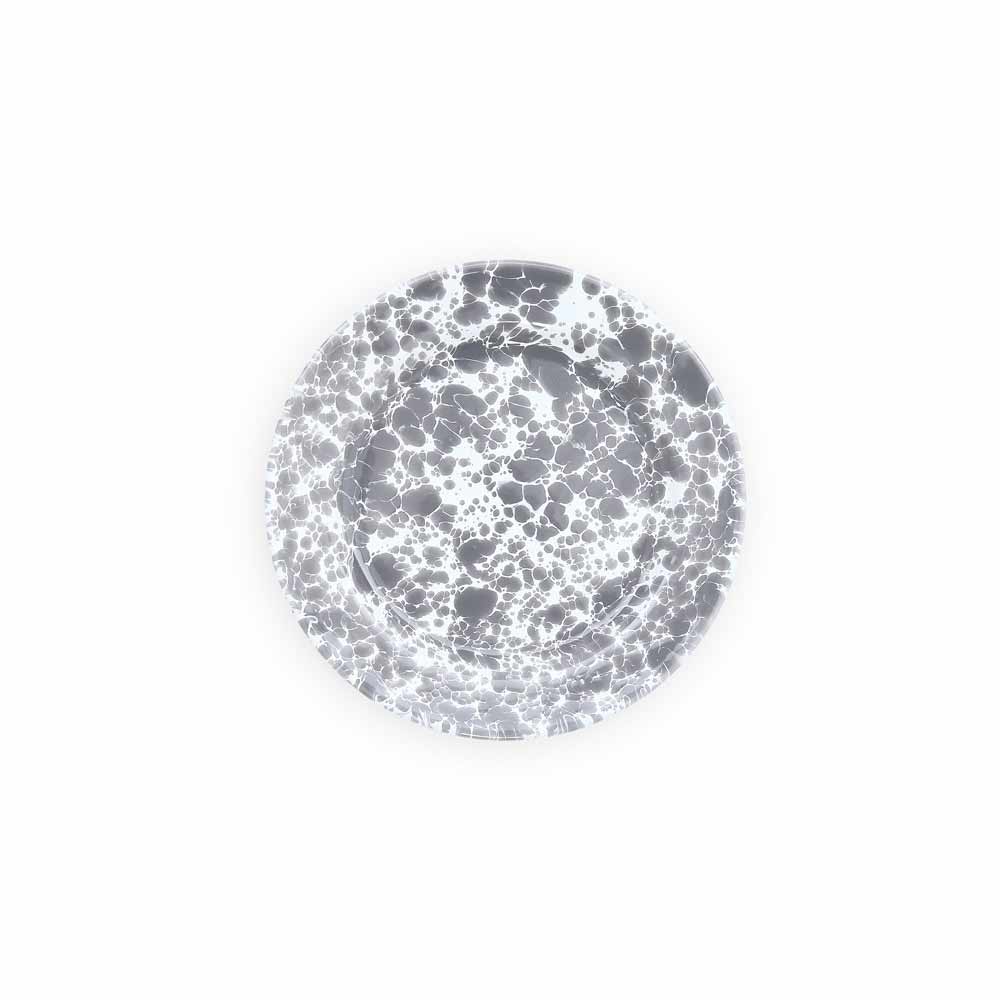 Splatter Enamelware Flat Salad Plate: Blue & White