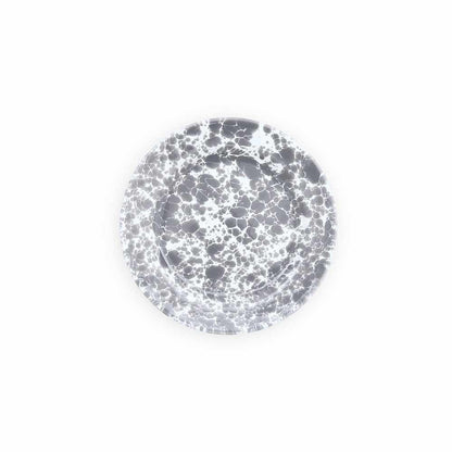 Splatter Enamelware Flat Salad Plate: Blue & White