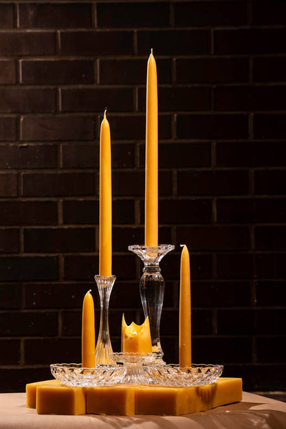 Classic Beeswax Candlesticks | Tapered Candles | Hand-dipped: 9 inches tall