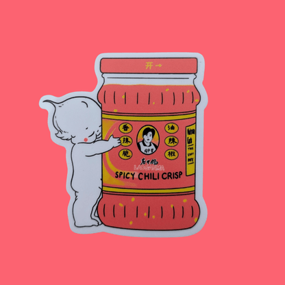 Lao Gan Ma + Kewpie = <3 Vinyl Waterproof Sticker | 3"x3.2"