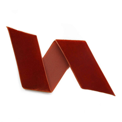 Rust Swiss Velvet Ribbon: 11Yard Retail Roll / 22mm