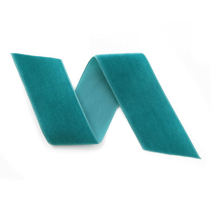 Teal Swiss Velvet Ribbon: 11Yard Retail Roll / 36mm