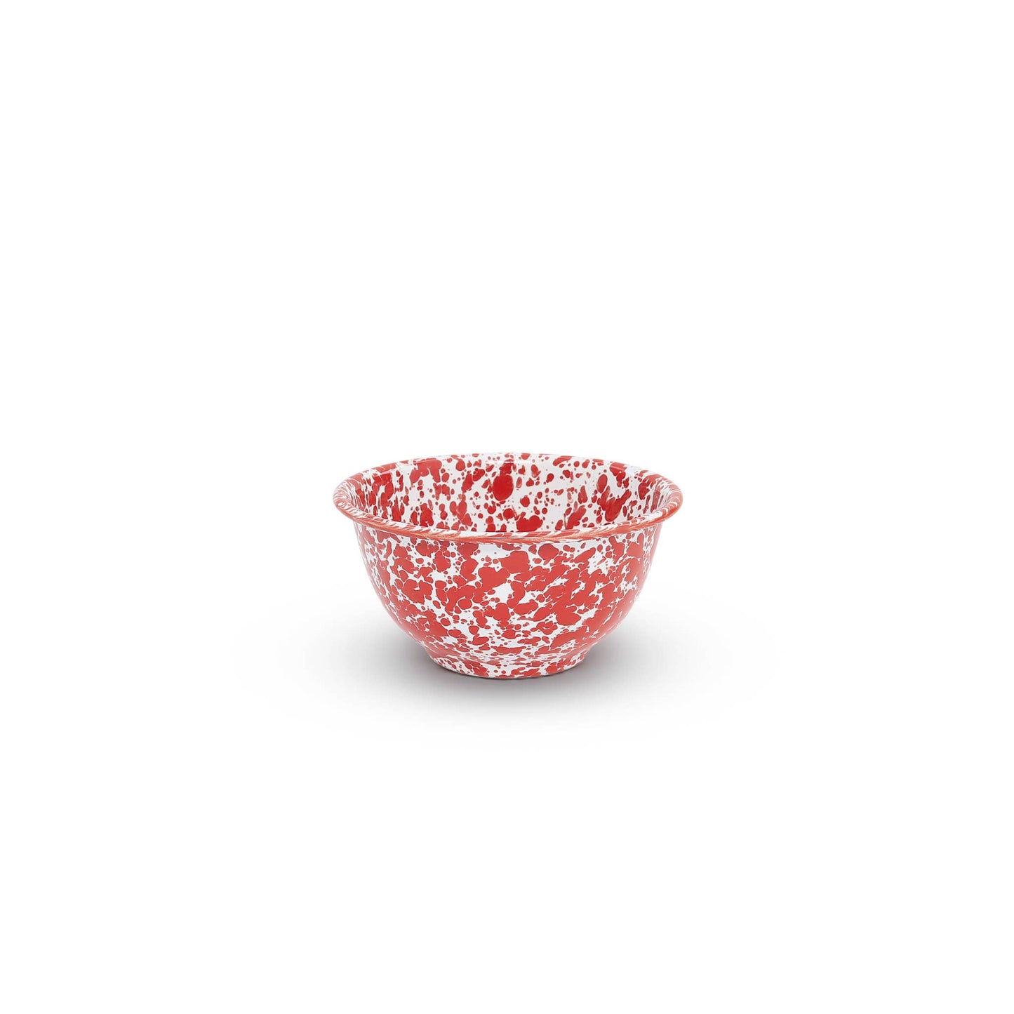 Splatter Enamelware Small Footed Bowl: Red & White