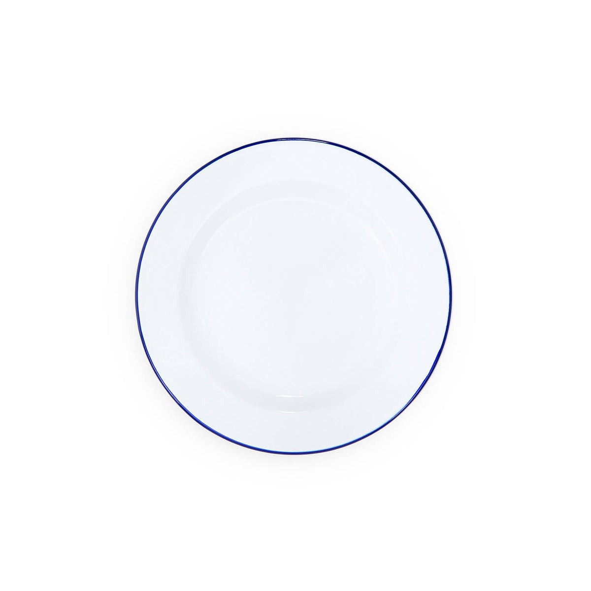 Vintage Enamelware Dinner Plate: Red Rim