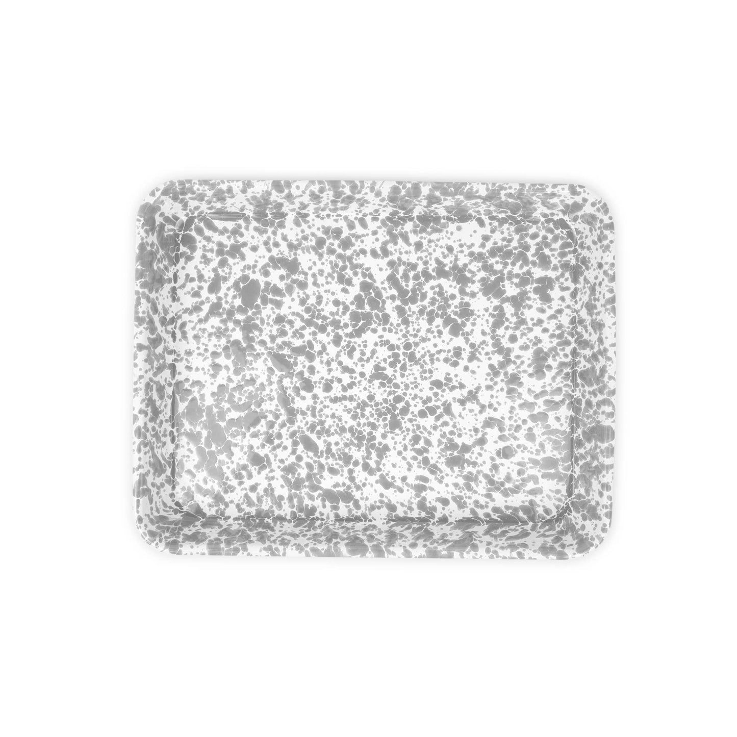 Splatter Enamelware Small Rectangular Tray: Blue