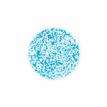 Splatter Enamelware Flat Salad Plate: Blue & White