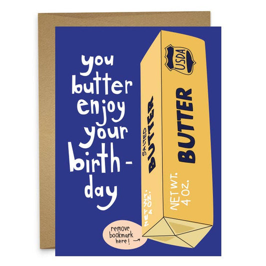 Butter Enjoy Birthday Bookmark + Greeting Card