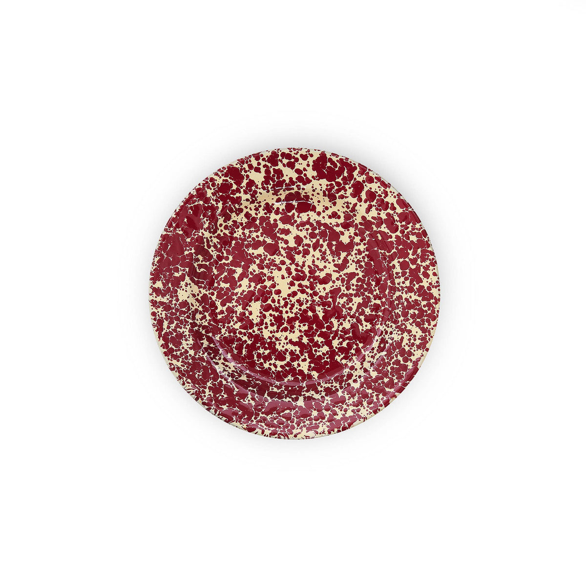 Splatter Enamelware Flat Salad Plate: Blue & White