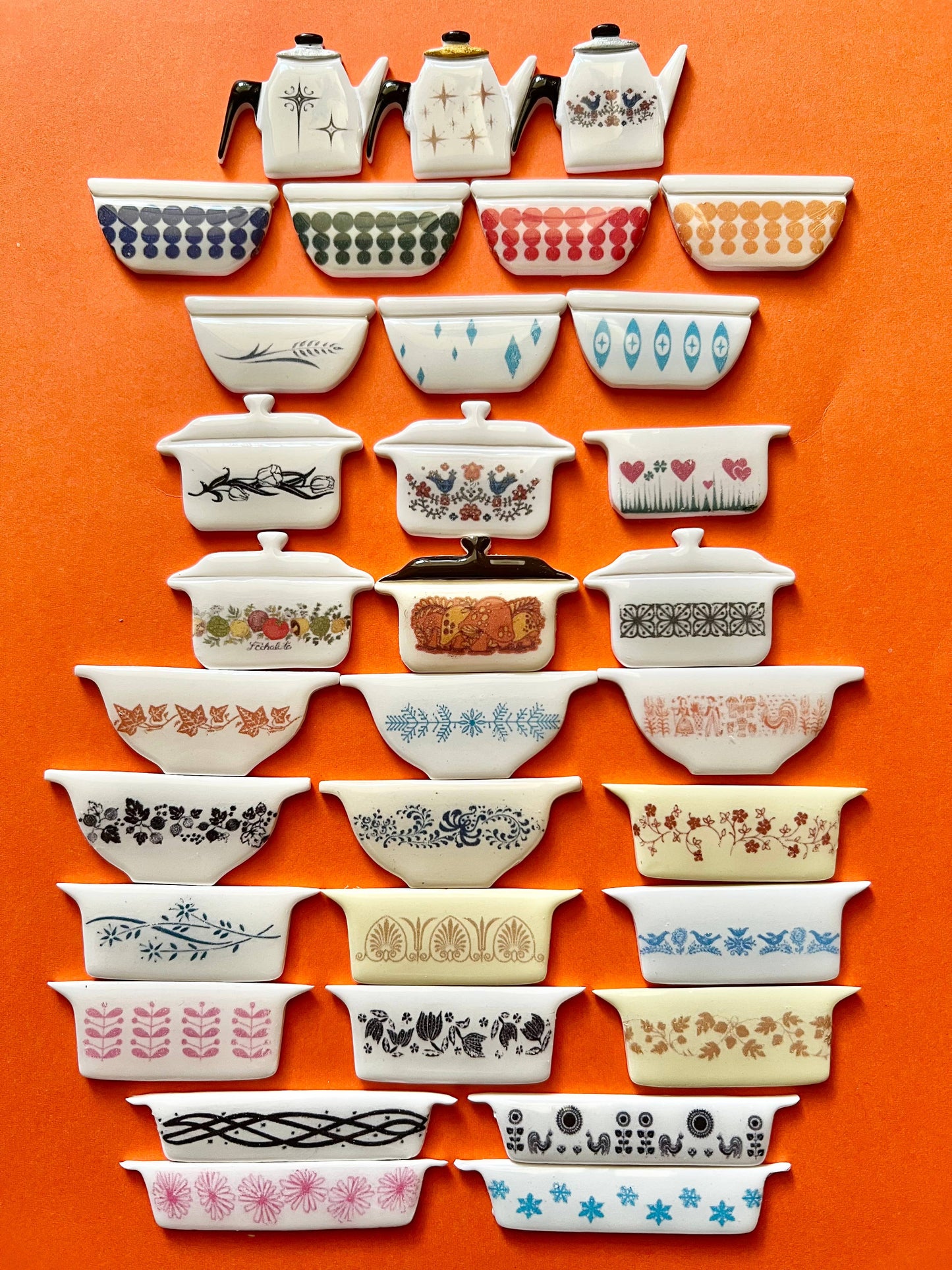 Handmade Vintage Inspired Cookware Magnets: 13 lucky in love