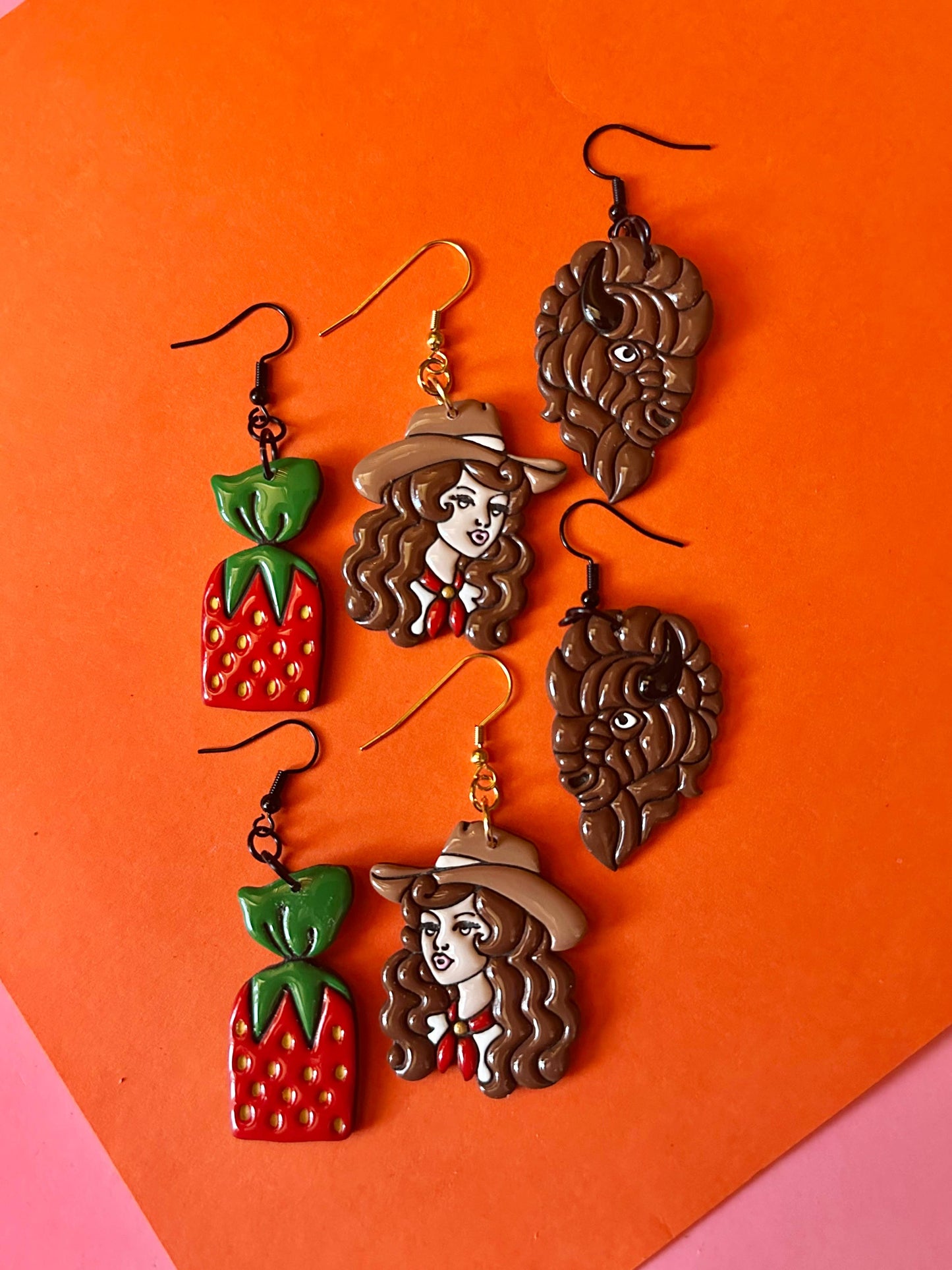 Handmade Earrings: Strawberry candy