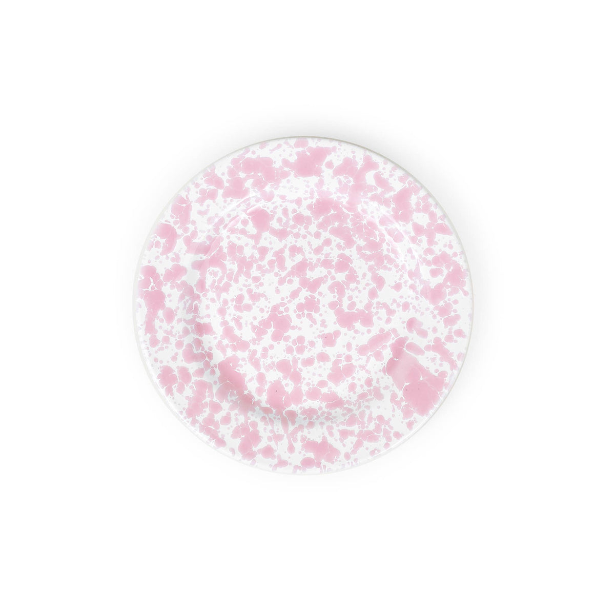 Splatter Enamelware Flat Salad Plate: Blue & White