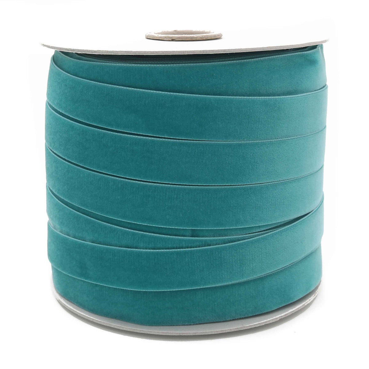 Teal Swiss Velvet Ribbon: 11Yard Retail Roll / 36mm