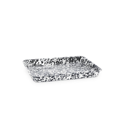 Splatter Enamelware Small Rectangular Tray: Red