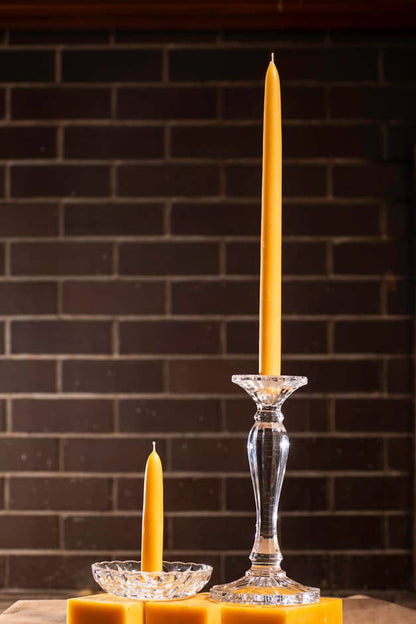 Classic Beeswax Candlesticks | Tapered Candles | Hand-dipped: 9 inches tall