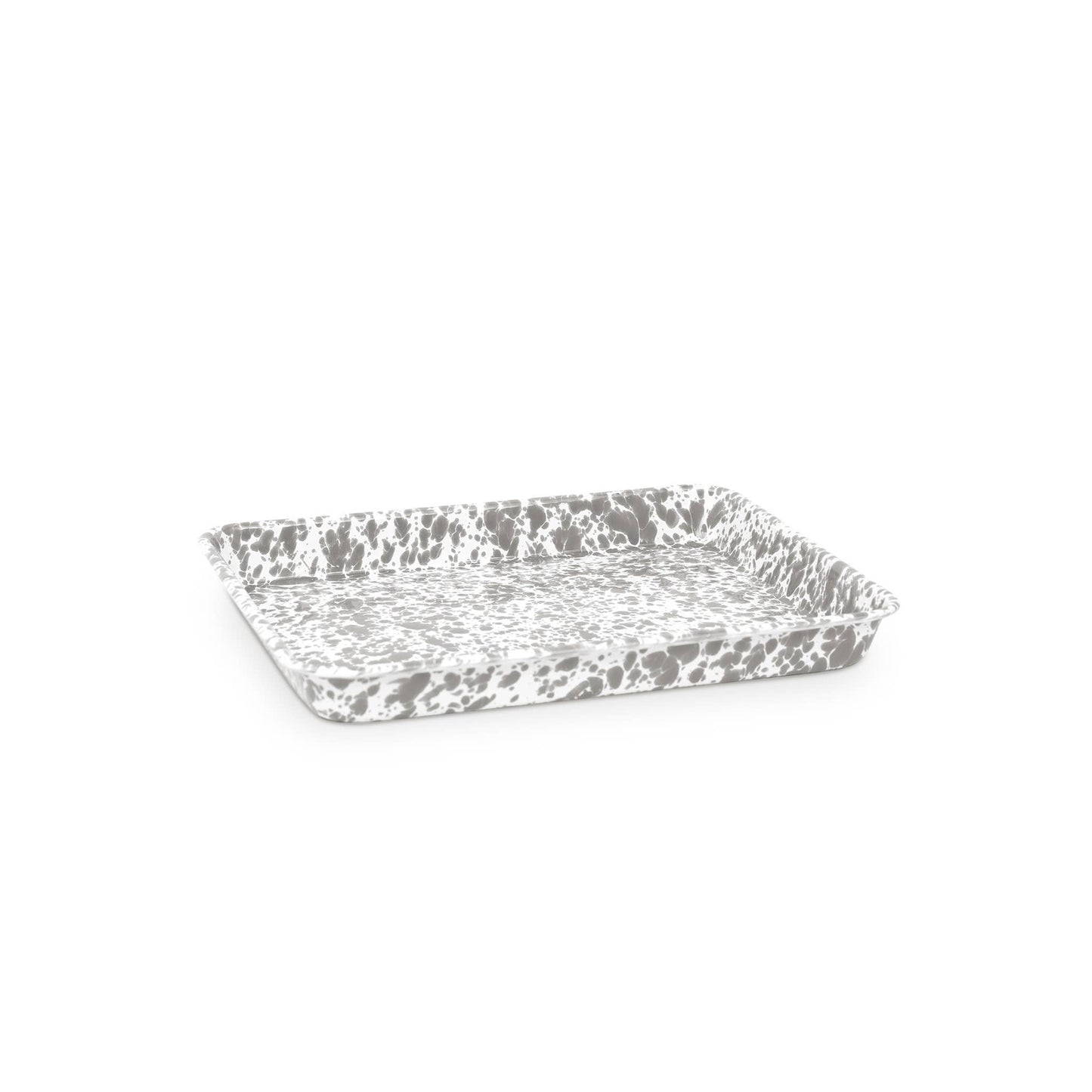 Splatter Enamelware Small Rectangular Tray: Red