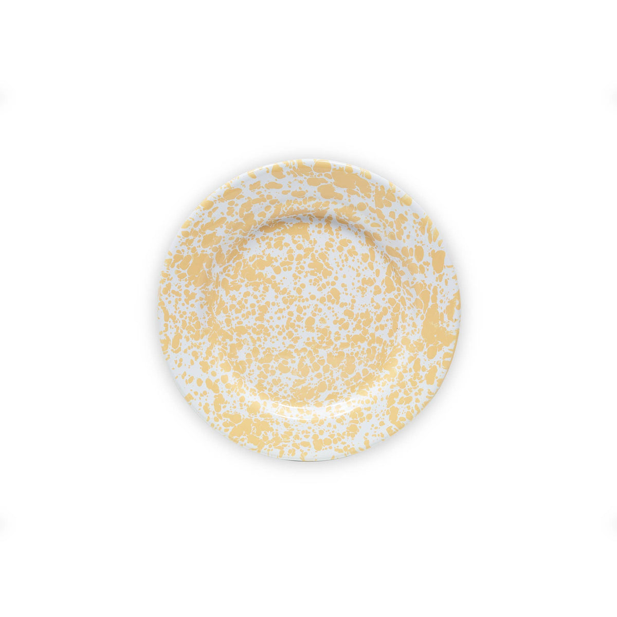 Splatter Enamelware Flat Salad Plate: Blue & White