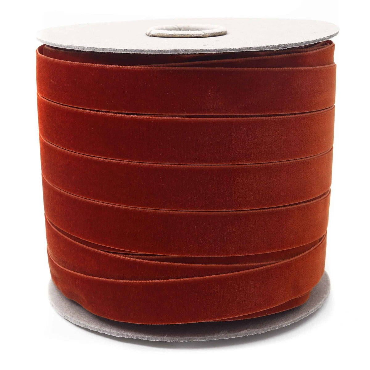 Rust Swiss Velvet Ribbon: 11Yard Retail Roll / 22mm