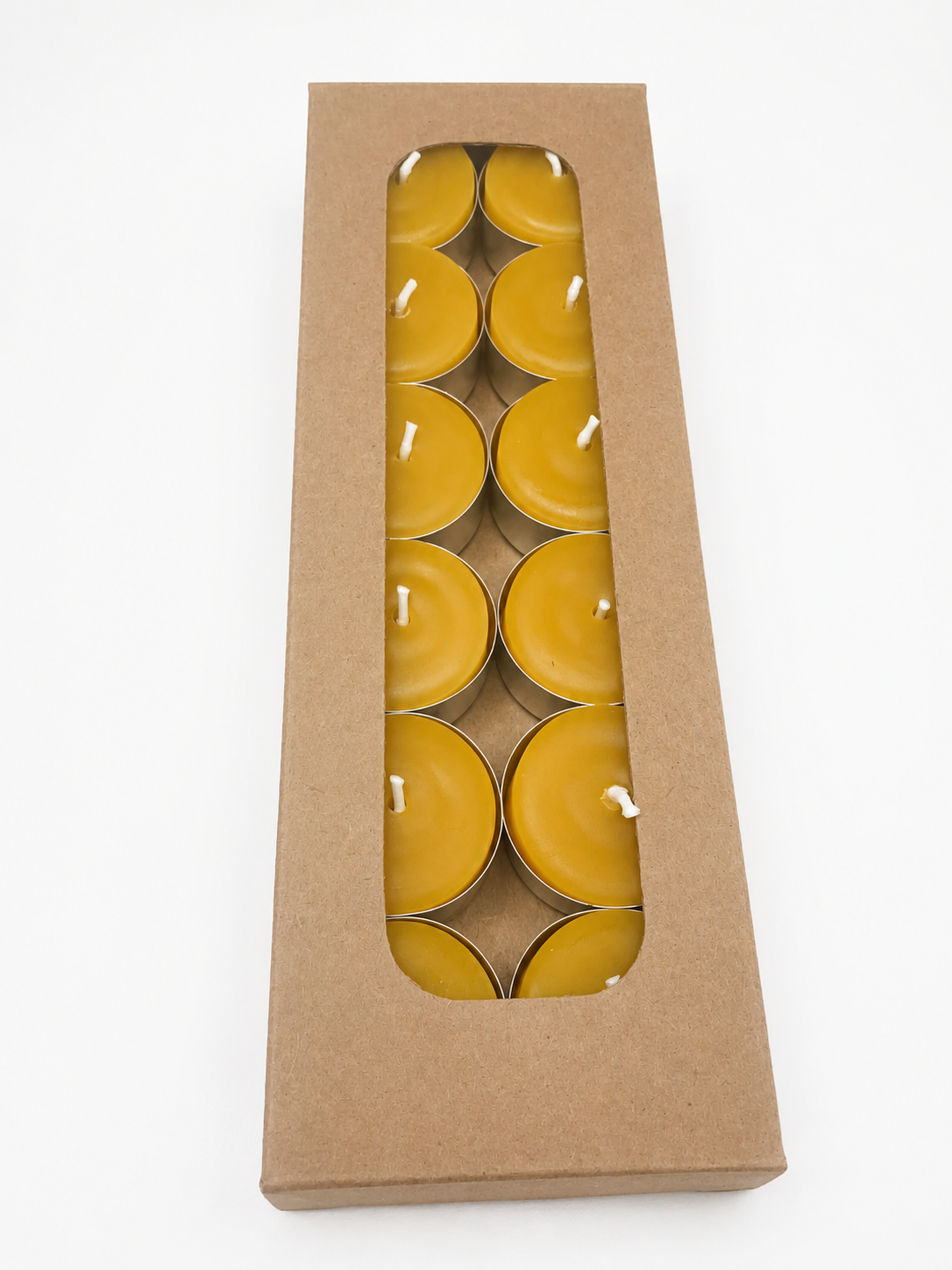 Beeswax Tealight Candles | 6 hr Burn Time | Box of 12