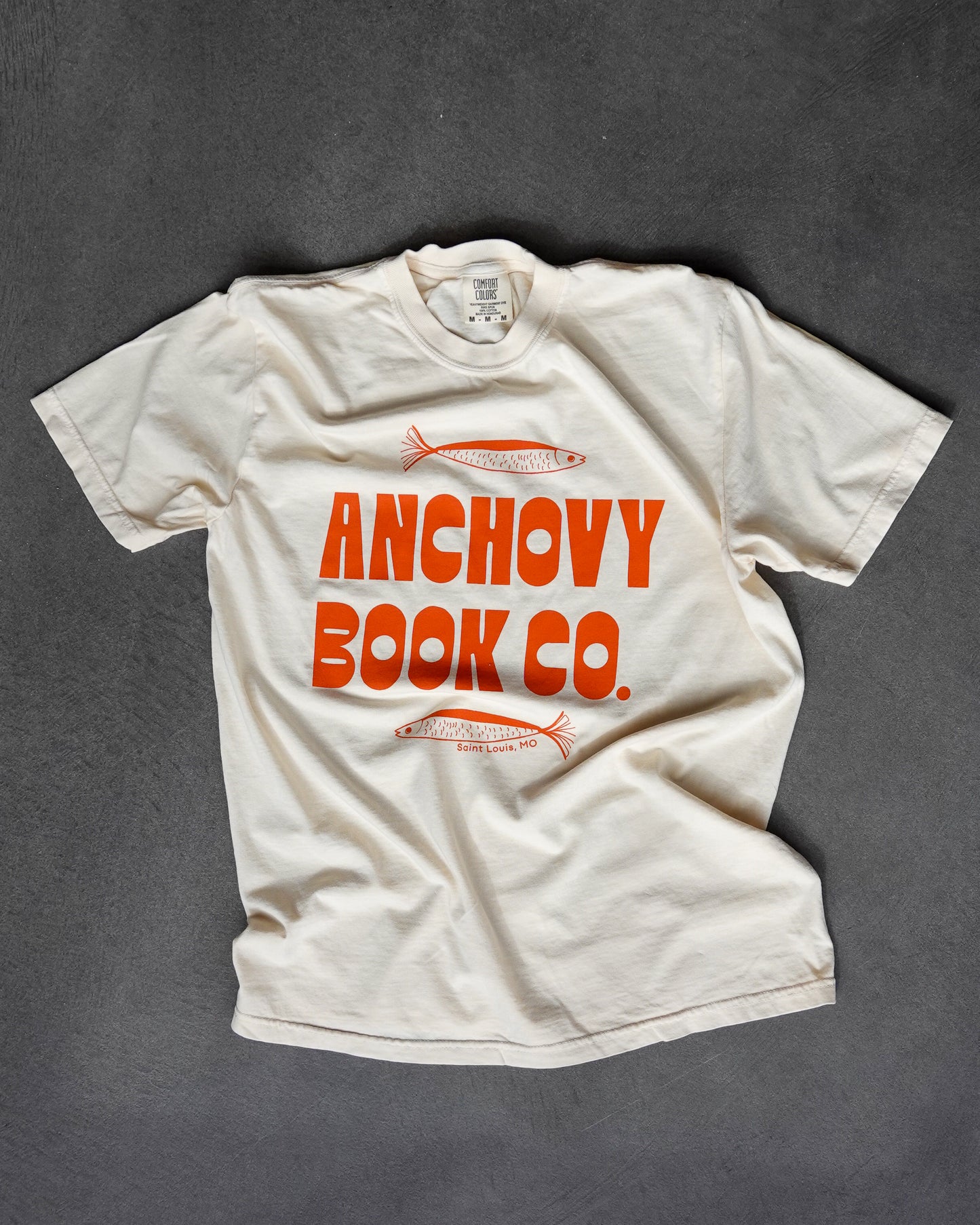 T-Shirt | Anchovy Book Co. Logo on Comfort Colors