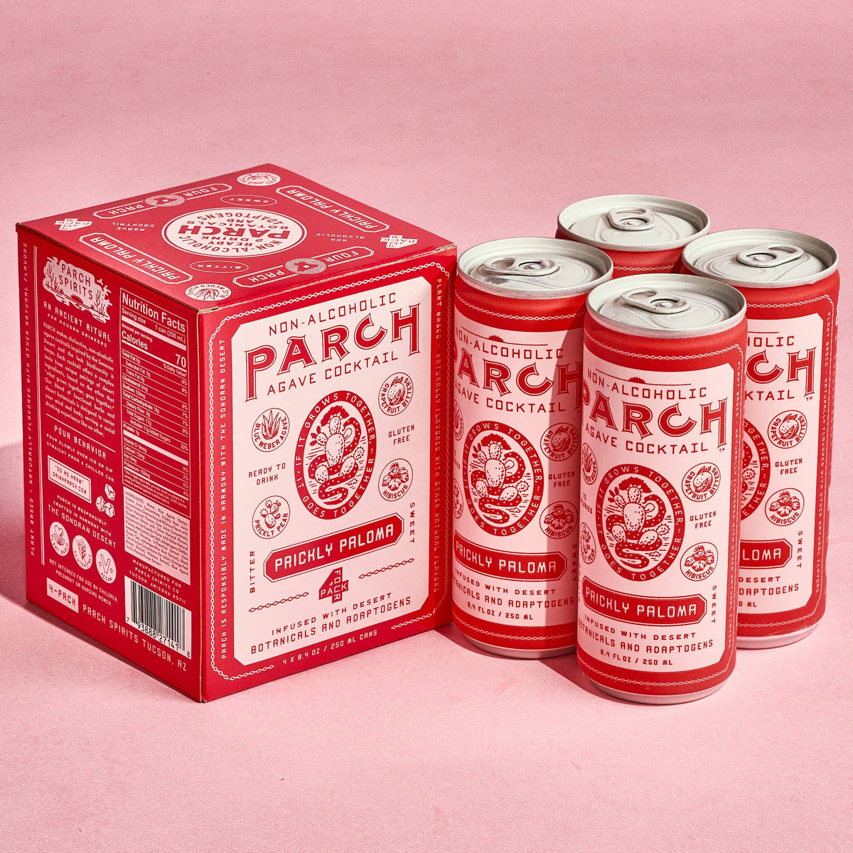 PARCH Prickly Paloma Non-Alc Agave Cocktail (6x 4-packs)
