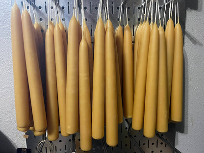 Classic Beeswax Candlesticks | Tapered Candles | Hand-dipped: 9 inches tall
