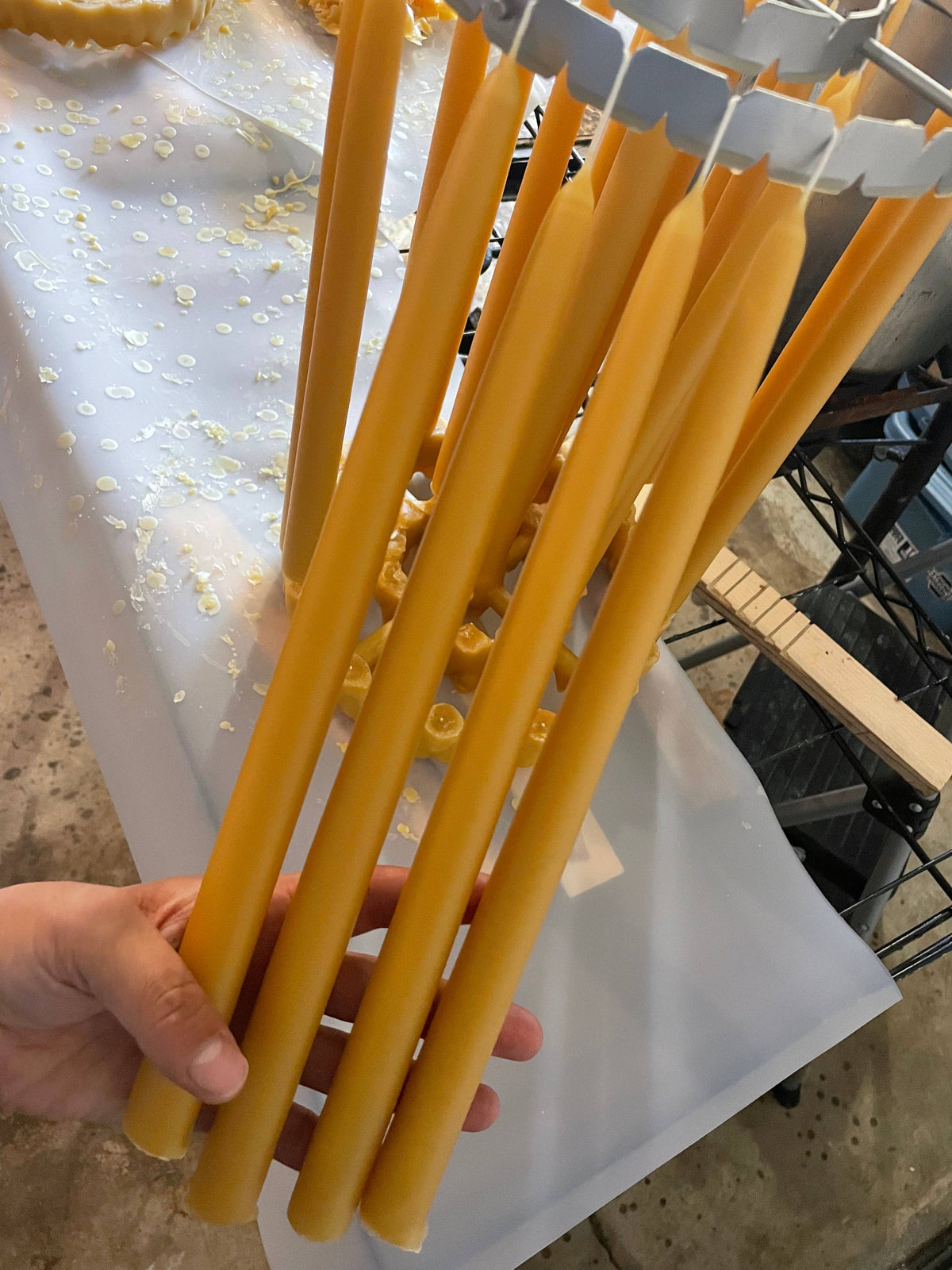 Classic Beeswax Candlesticks | Tapered Candles | Hand-dipped: 9 inches tall