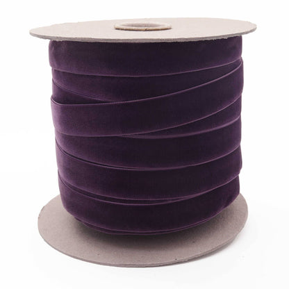 Dark Purple Swiss Velvet Ribbon: 11Yard Retail Roll / 16mm