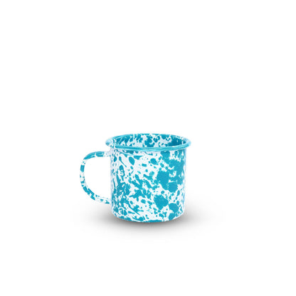 Splatter Enamelware 12 oz Mug: Blue Splatter
