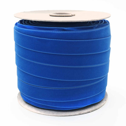 Cornflower Blue Swiss Velvet Ribbon: 11Yard Retail Roll / 22mm